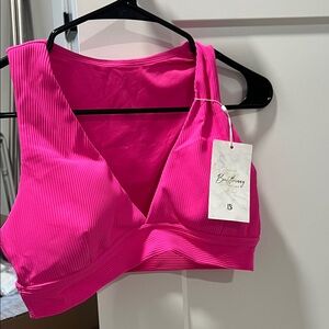 BuffBunny Ribbed Deep V Tank in Candy Crush 🆕